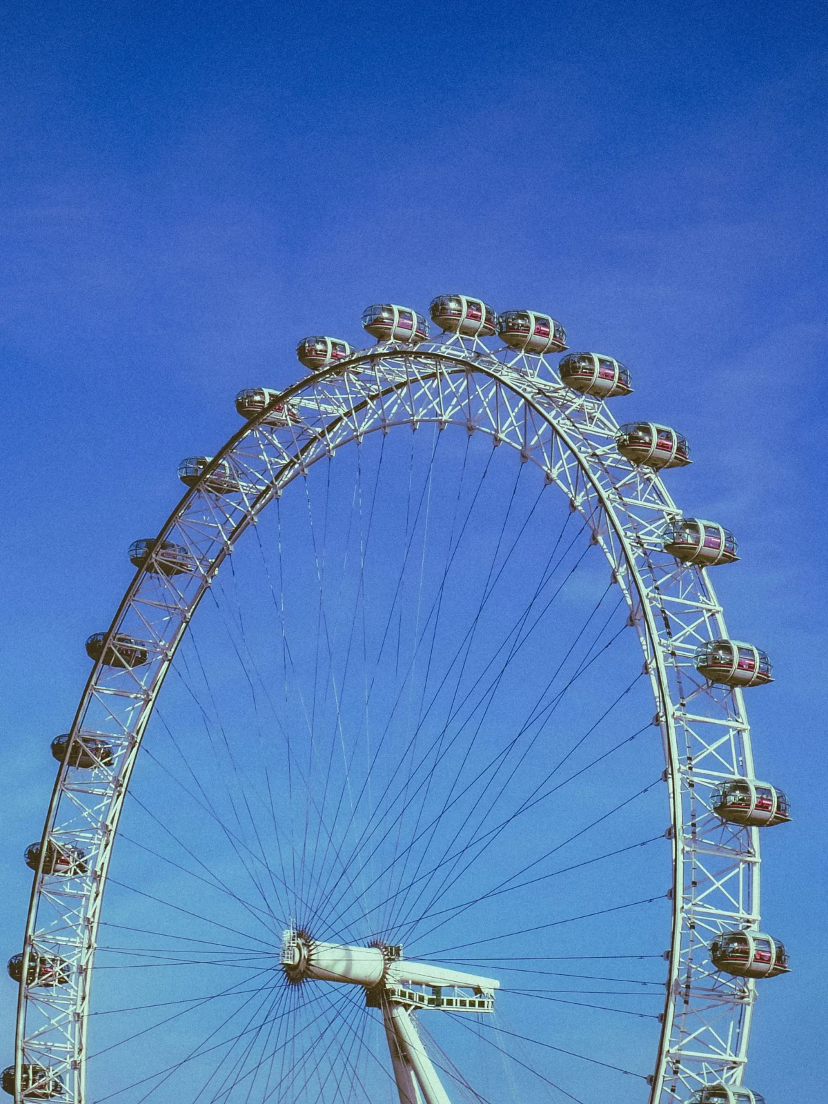 The London Eye against a clear blue sky
